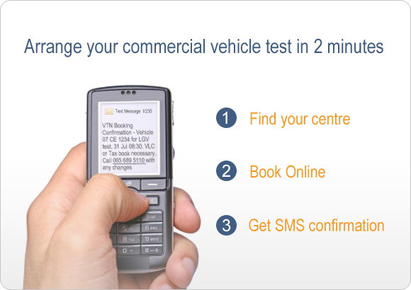 Arrange your commercial vehicle test in 2 minutes